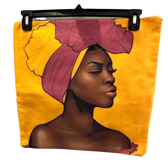 Unbranded 2 Pillowcase Covers Black Women Art African Handmade Zip Closure Home - Picture 2 of 6